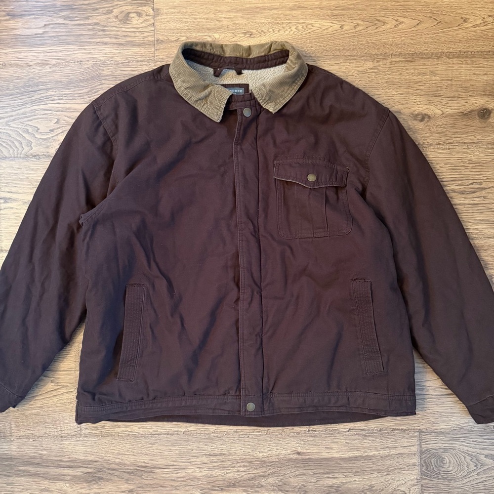 Saddlebred Chore Barn Coat Canvas Jacket Fleece Lined Corduroy Collar 3XL EUC